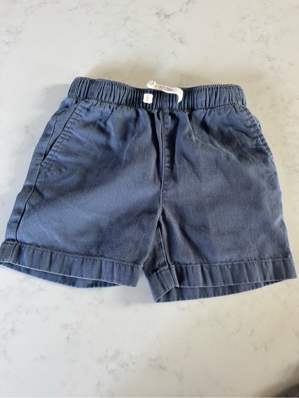 Crewcuts Navy Pull-On Cotton Shorts with Drawstring